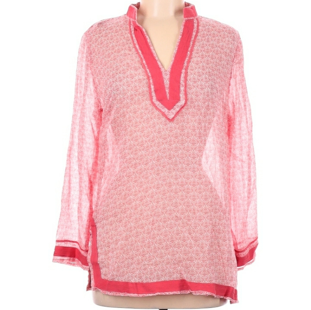 Summer cotton top Medium, red and white print